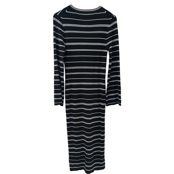 J. Crew Knit Ribbed Bodycon Sweater Midi Dress Mixed Striped Size Small - Picture 5 of 12